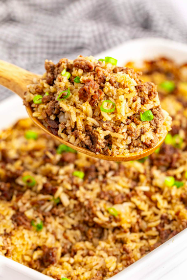 cheeseburger rice casserole